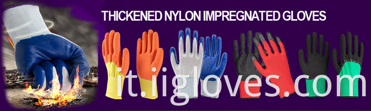 Schiuma in nylon in nylon arancione Terry guanti marroni in lattice in lattice in schiuma resistente ai guanti a allegria